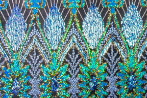 Non-Stretch Sequins(Blue/Gold/Turquoise Pearl)