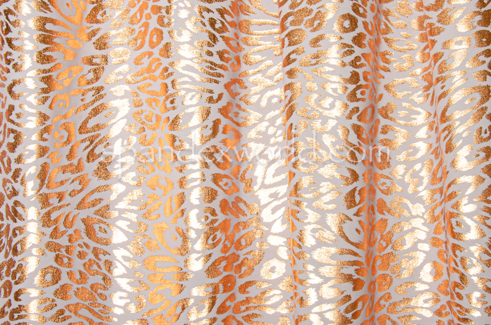 Circular Knit Cheetah Print Foil (White/Rose Gold)