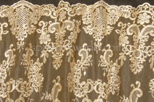 Non Stretch Embroidery Lace (Gold/Ivory/Gold)