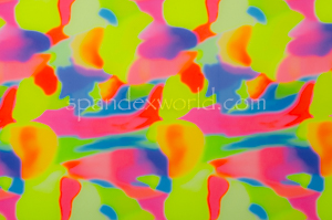 Tie Dye  Spandex (Chartreuse/Turquoise/Orange/Multi)