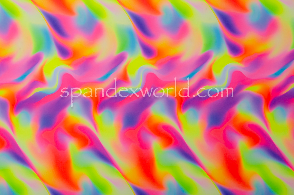 Tie Dye  Spandex (Lime/Purple/Orange/Multi)