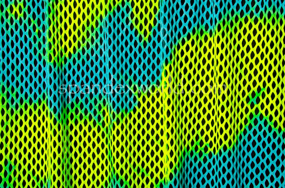 Tie Dye Cabaret Net (Teal/Neon Green)