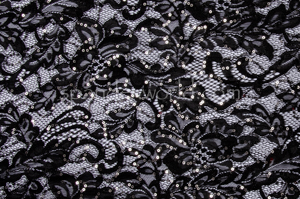 Stretch Sequins Lace (Black)