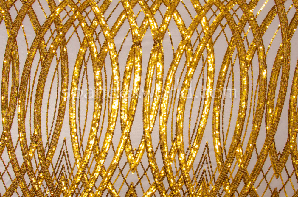 Stretch Sequins (White/Gold)