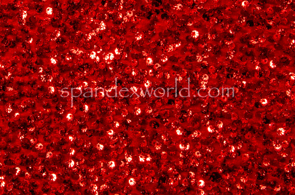Holographic Stretch Sequins Velvet (Red/Red)