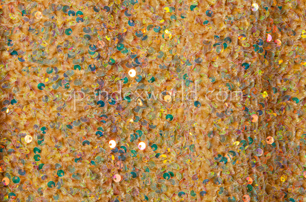 Stretch Sequins Velvet (Lt. Gold/Pearl)
