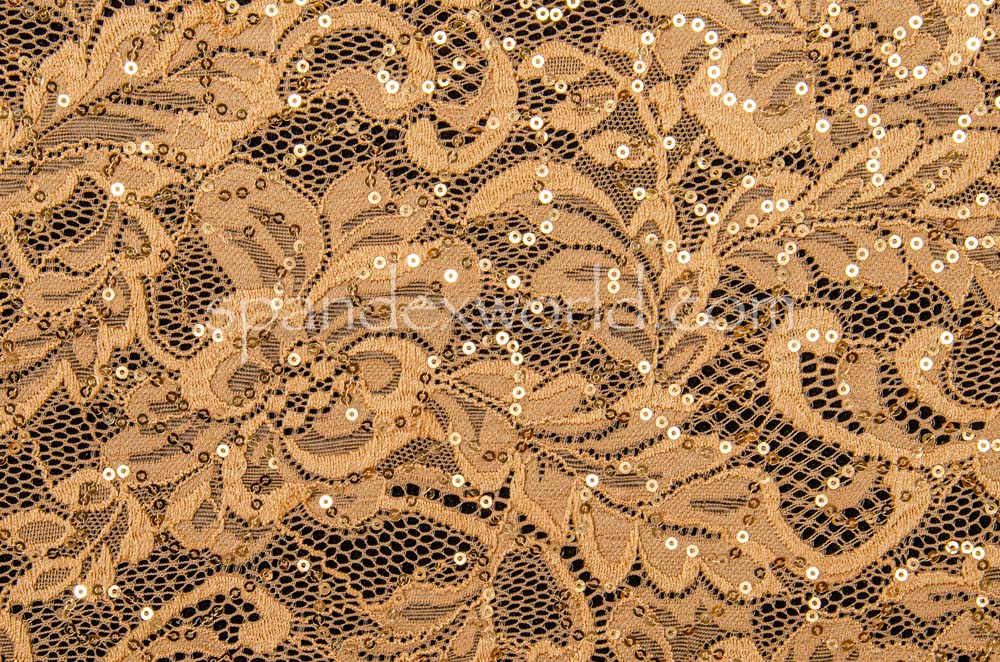 Stretch Sequins Lace(Nude)