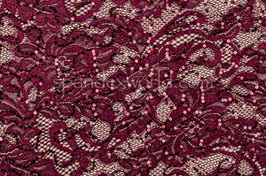 Stretch Sequins Lace(Burgundy)
