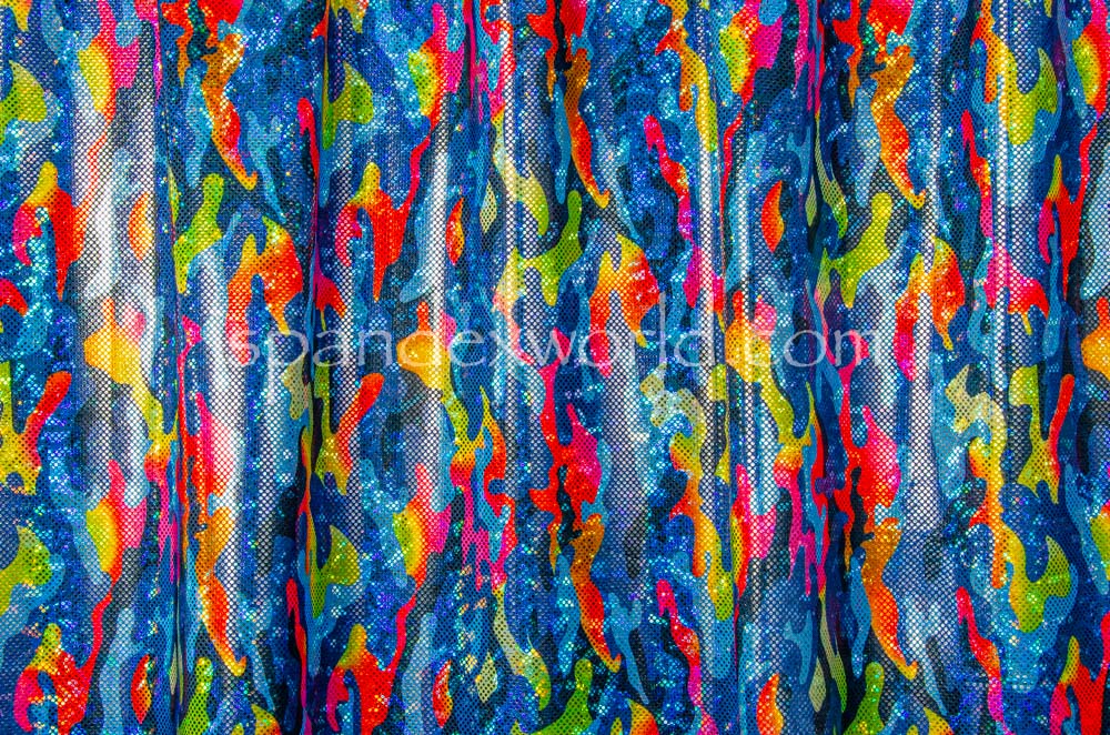 Camouflage Hologram (Blue/Fuchsia/Green/Multi)