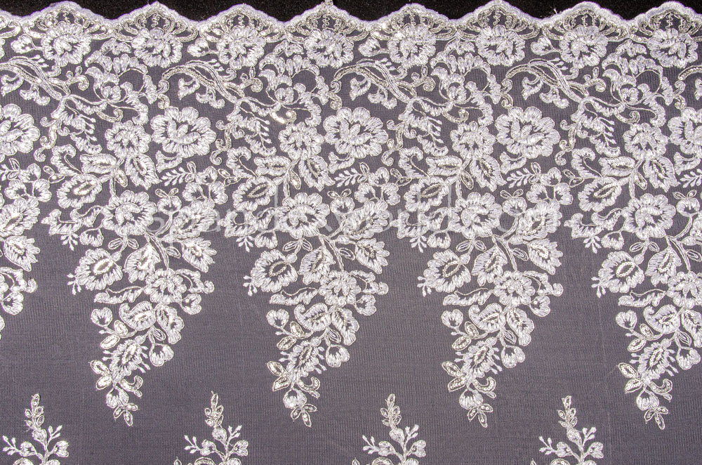 Non Stretch Sequins (White/Silver)