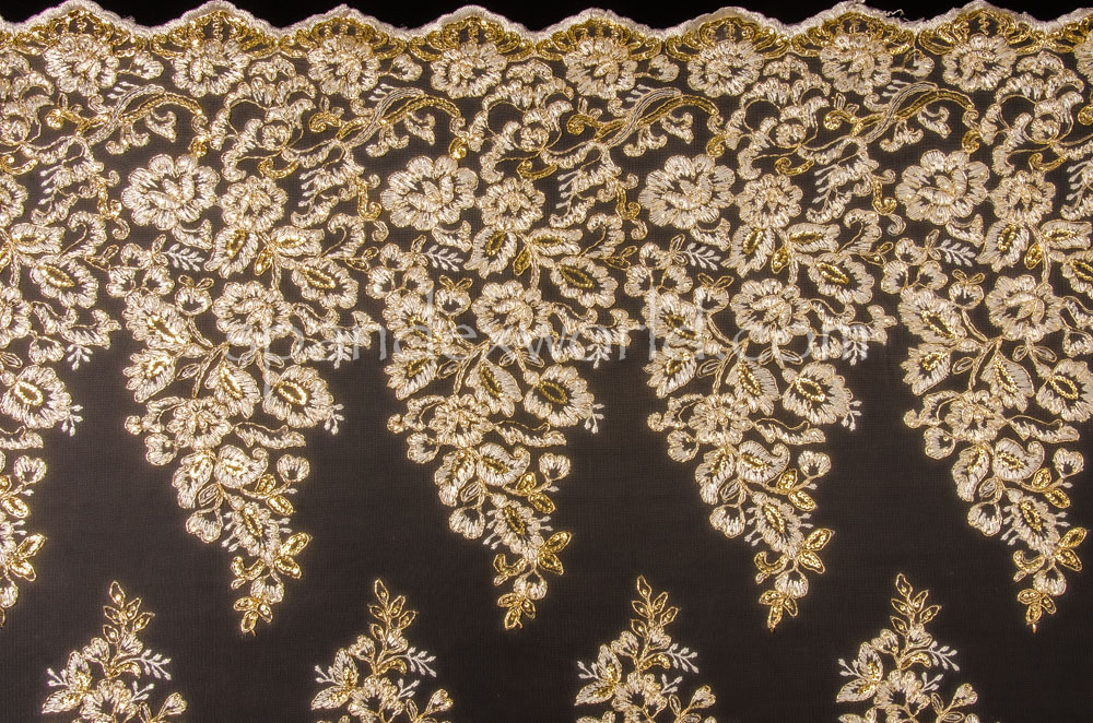 Non Stretch Sequins (White/Gold)