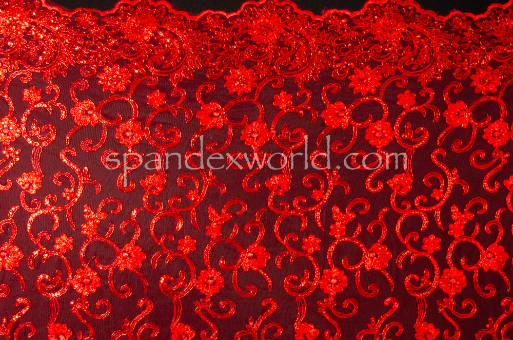 Non Stretch Sequins (Red/Red)