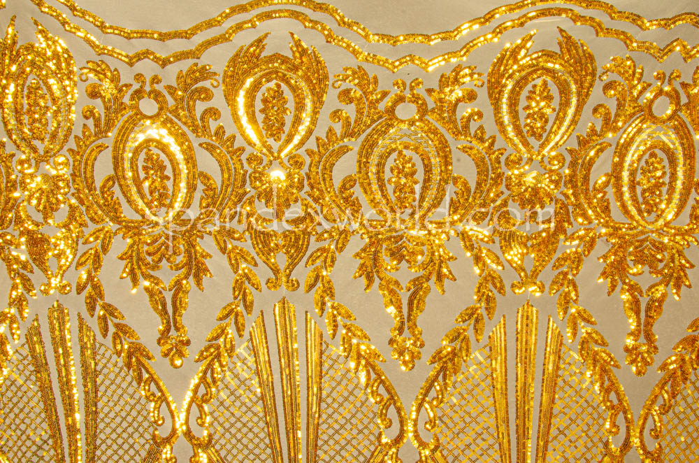 Stretch Sequins (Nude/Gold)