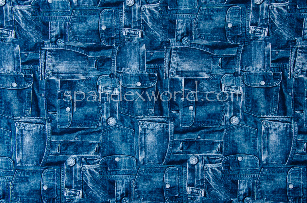 Denim prints Spandex (Blue/Multi)