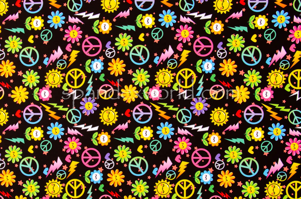 Abstract prints Spandex (Black/Neon/Multi)