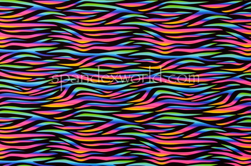 Abstract prints Spandex (Black/Fuchsia/Multi)