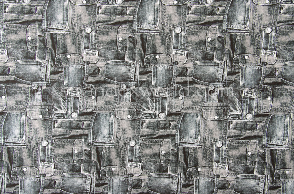 Denim prints Spandex (Grey/Multi)