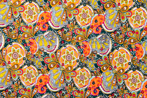 Abstract prints Spandex (Yellow/Orange/Multi)