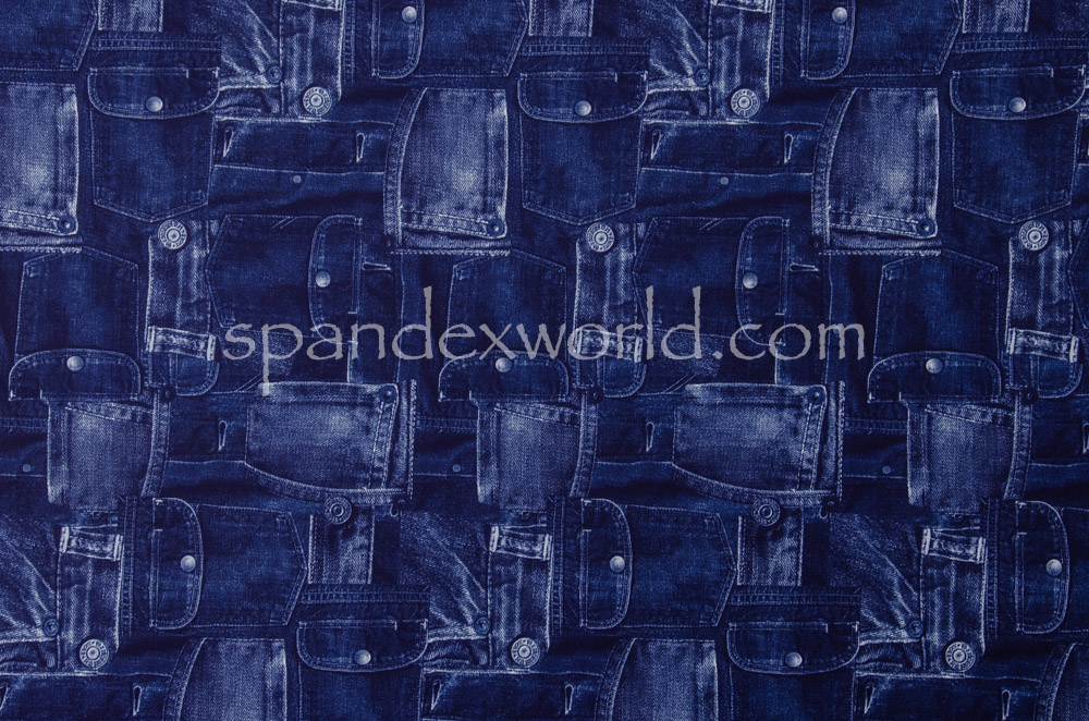 Denim Prints Spandex (Navy/Multi)