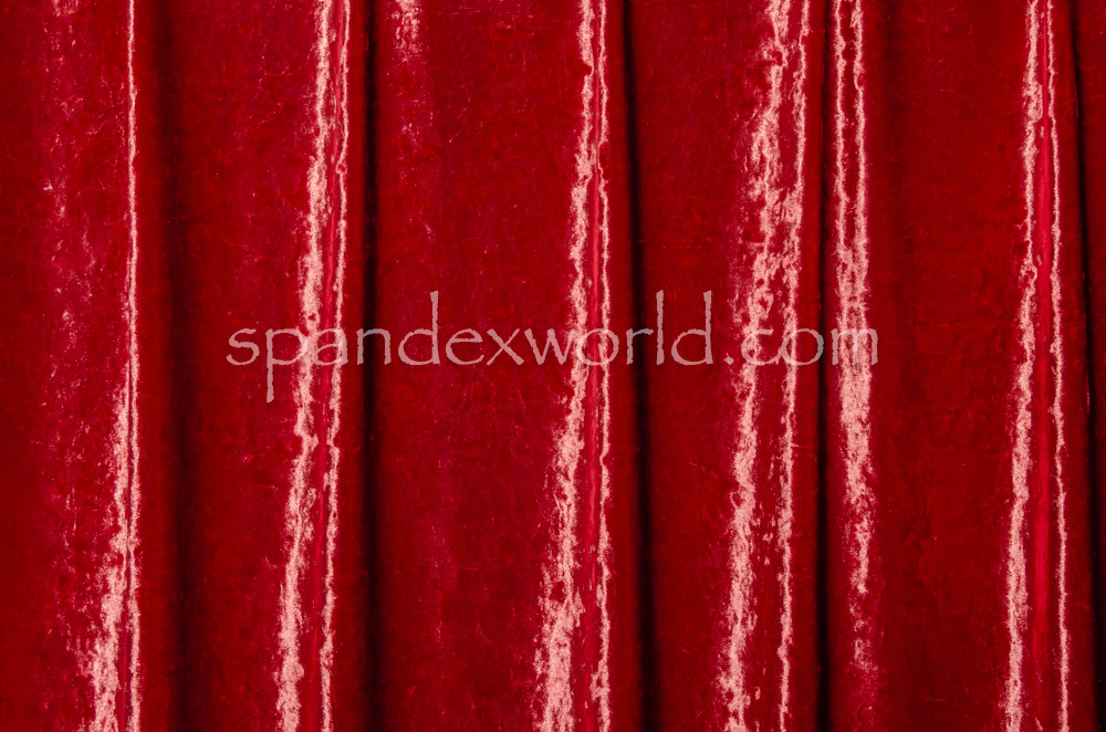4 way Stretch Crushed Velvet (.Red)