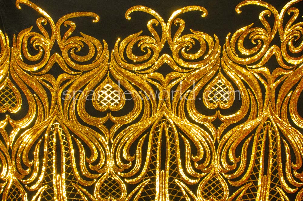 Stretch Sequins (Black/Gold)