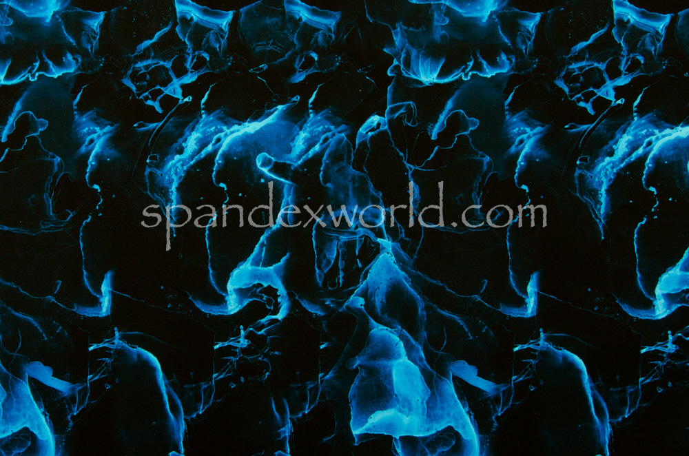 Tie Dye Spandex (Black/Blue)