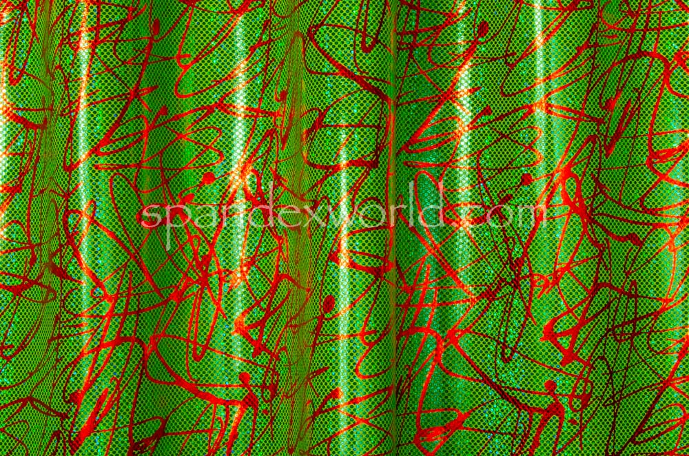 Pattern/Abstract Hologram (Green/Lime/Red)