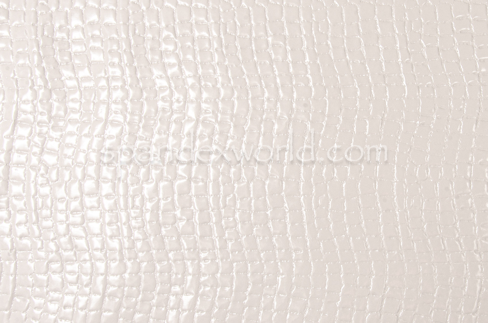 Crocodile pattern faux Leather (White)