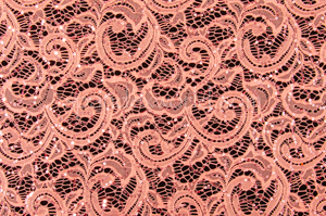 Stretch Sequins Lace(Coral/Coral)