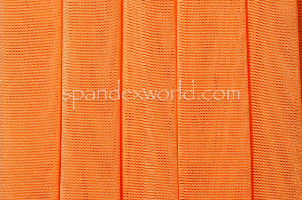Stretch Solid Mesh- Shiny (Bright Orange)