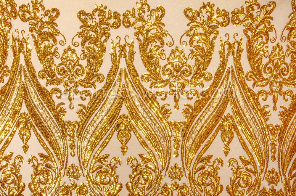 Stretch Sequins (Nude/Gold)