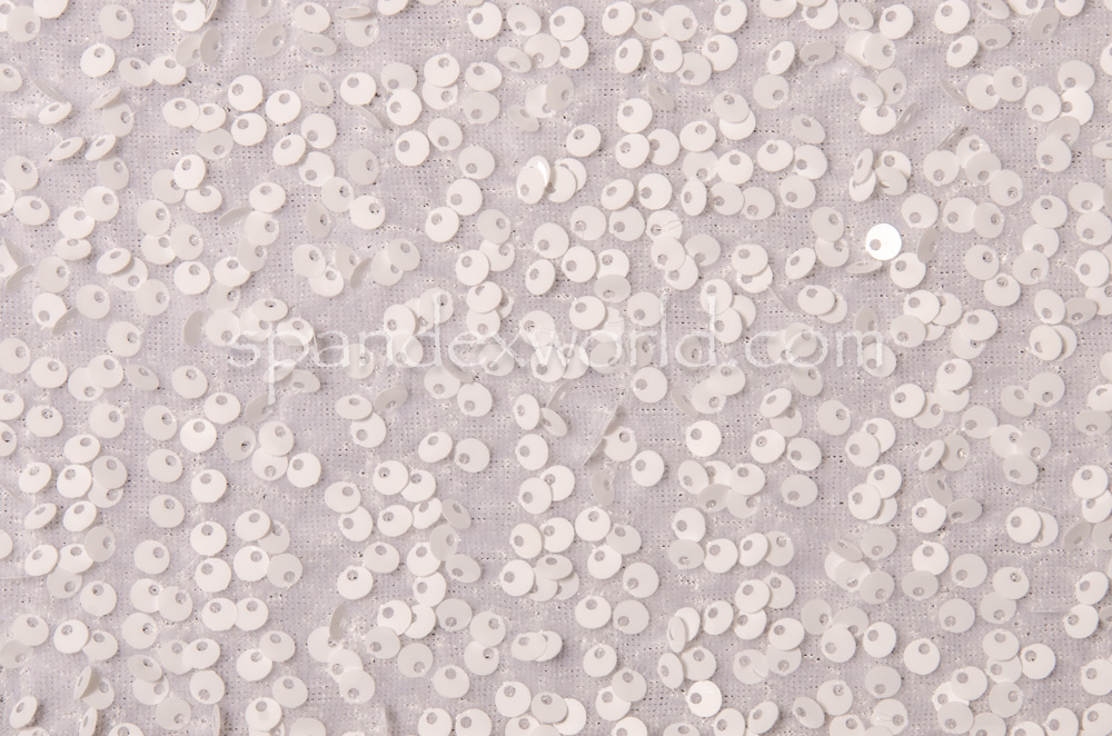 Stretch Sequins Velvet (White/White)
