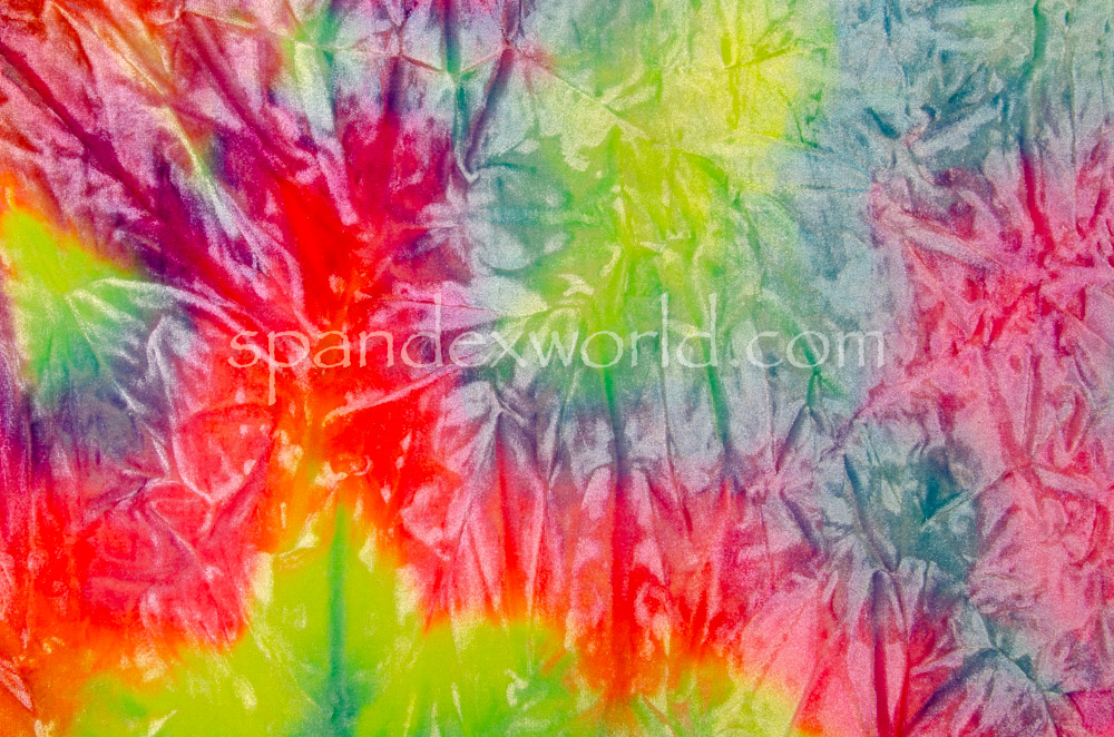 Tie Dye Stretch Velvet (Orange/Yellow/Multi)
