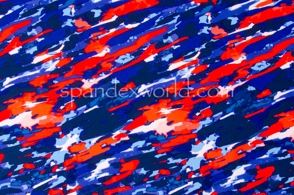 Tie Dye Spandex (Blue/Red/White/Multi)