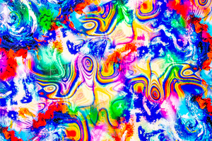 Abstract Prints(Blue/Red/Multi)