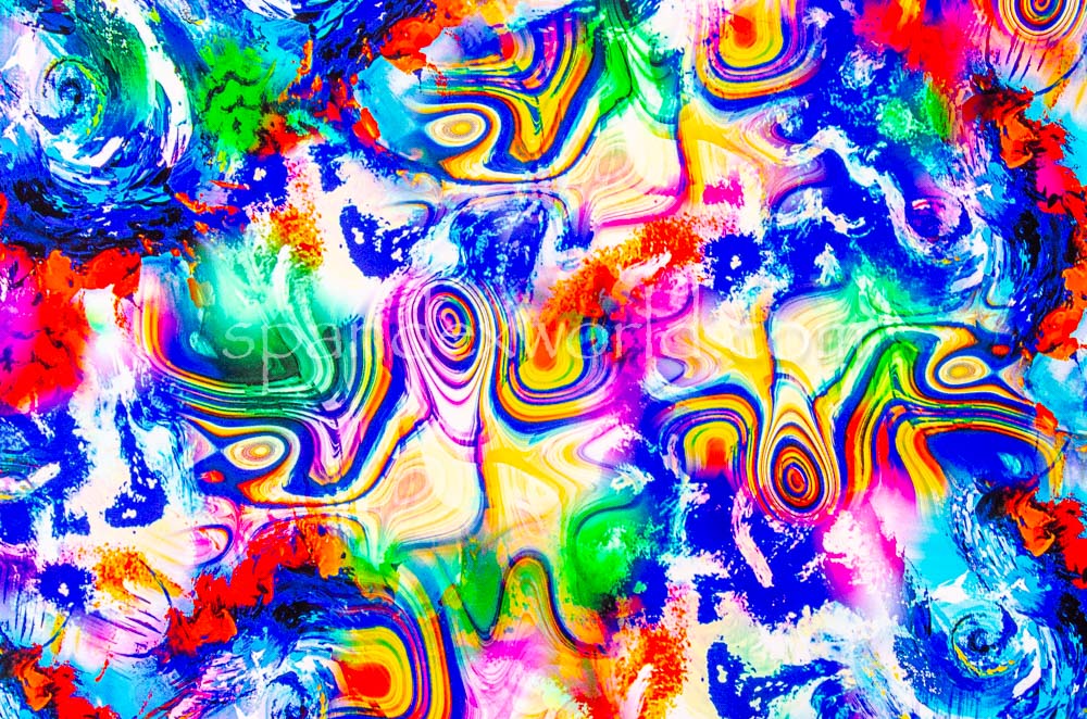 Abstract Prints(Blue/Red/Multi)