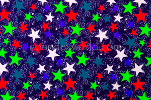 Printed Stars (Navy Blue/Neon Green/Multi)