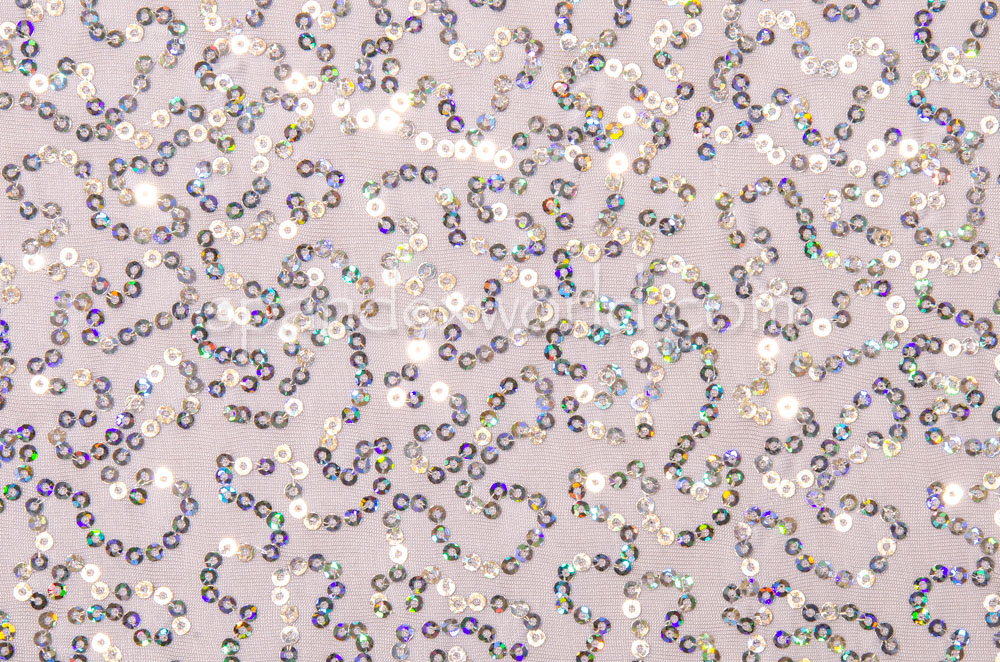 Holographic Stretch Sequins (White/Silver Holo)