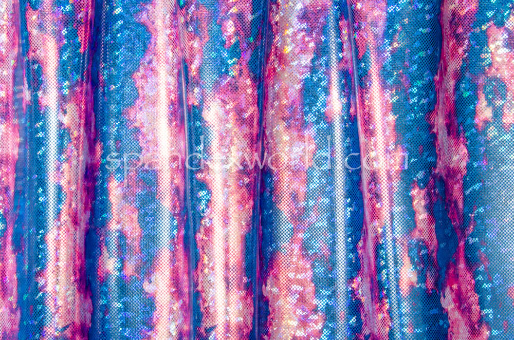 Tie Dye Shatter Glass  Hologram (Turquoise/Pink/Multi)