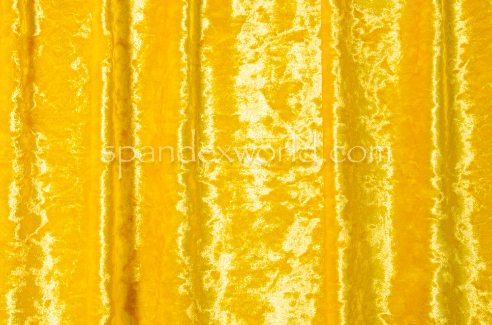 2 Way Stretch Crushed Velvet (Yellow)