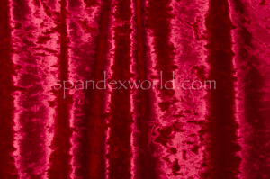 2 Way Stretch Crushed Velvet (Dark Red)