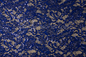 Stretch Sequins Lace (Royal/Royal)