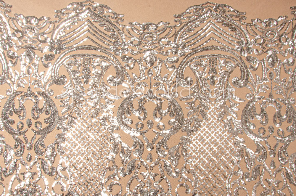 Stretch Sequins (Nude/Silver)