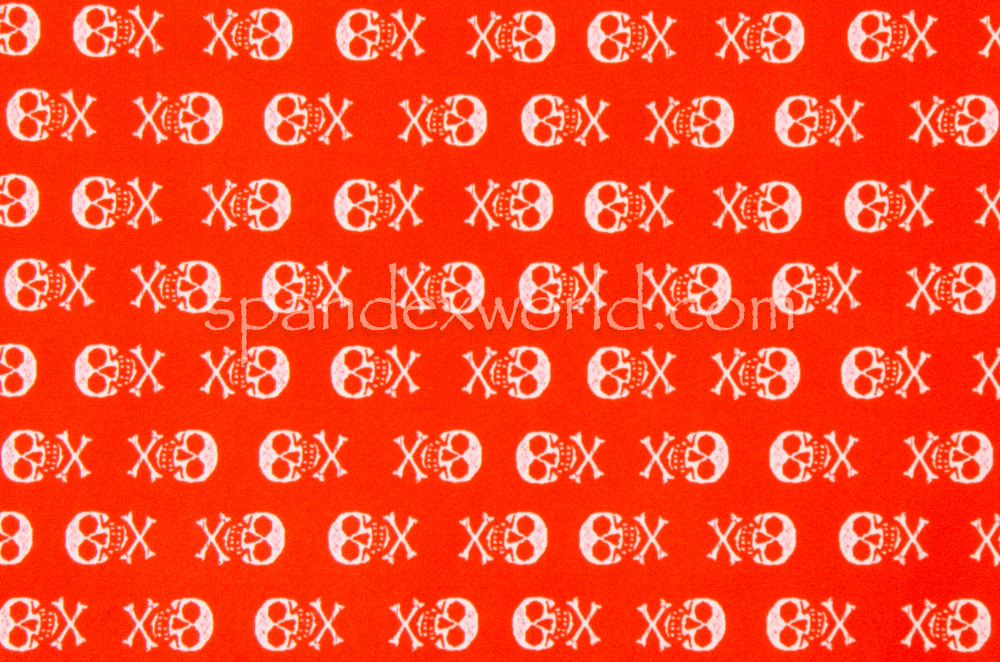Skull  prints spandex (Orange/White)