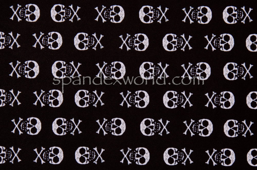 Skull  prints spandex  (Black/White)