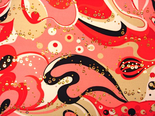 Novelty Spandex (red pink combo/gold)