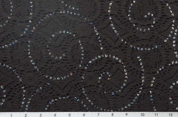 stretch lace (black/silver)