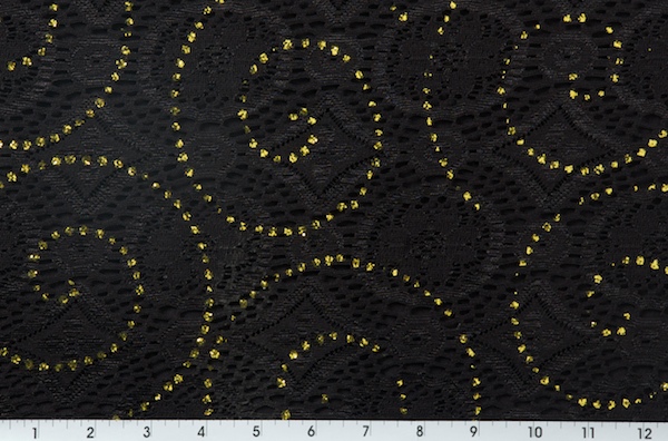 Stretch Lace (Black/Gold)