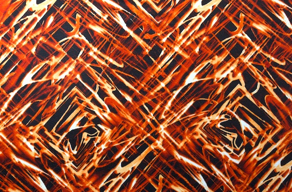 Printed Spandex (Orange, Black, Multi)