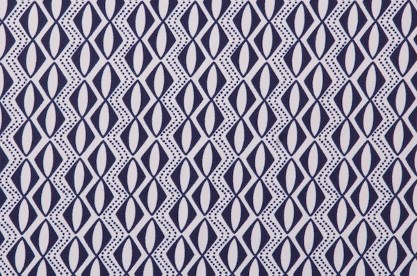 Printed Spandex (White, Navy)